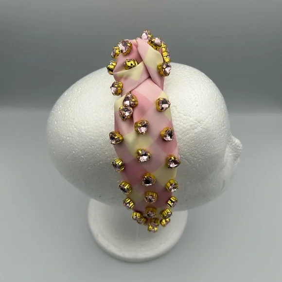 Lele Sadoughi X Stoney Clover Lane Watermelon Heart Crystal Knotted Headband - Picture 14 of 16